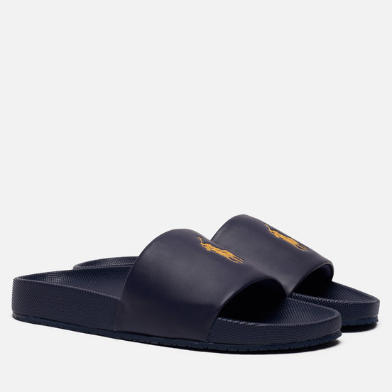 Мужские сланцы Polo Ralph Lauren Pony Player Pool Slide Newport Navy/Gold Polo Pony