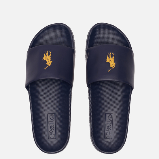 Мужские сланцы Polo Ralph Lauren Pony Player Pool Slide Newport Navy/Gold Polo Pony