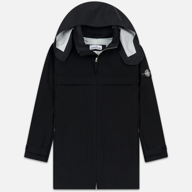 Мужское пальто Stone Island Tank Shield Wool Sytetch Multi Layer Fusion Technology Black