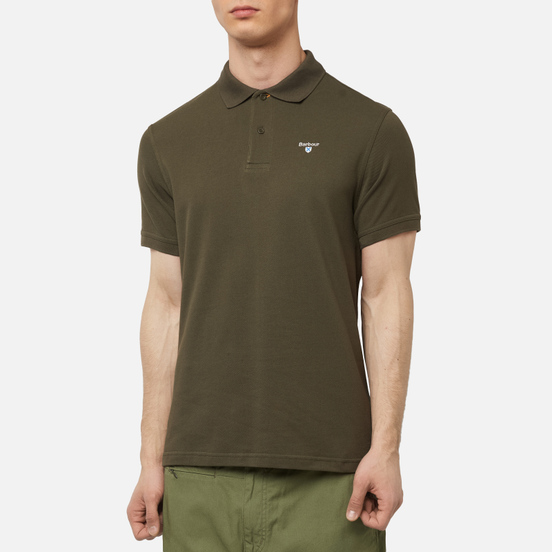 Мужское поло Barbour Sports Dark Olive