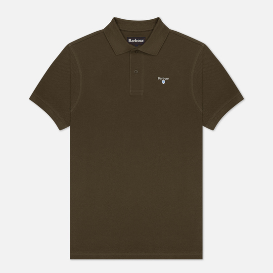Мужское поло Barbour Sports Dark Olive