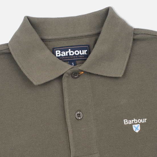 Мужское поло Barbour Sports Dark Olive