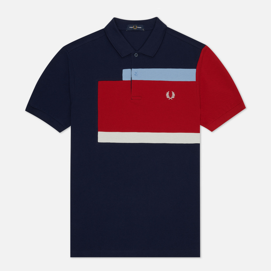 Мужское поло Fred Perry Abstract Panel Carbon Blue