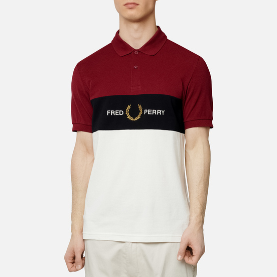 Мужское поло Fred Perry Embroidered Panel Tawny Port