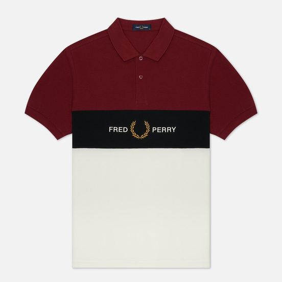 Мужское поло Fred Perry Embroidered Panel Tawny Port