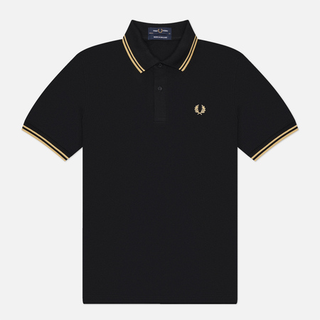  Мужское поло Fred Perry M12, цвет чёрный, размер 40