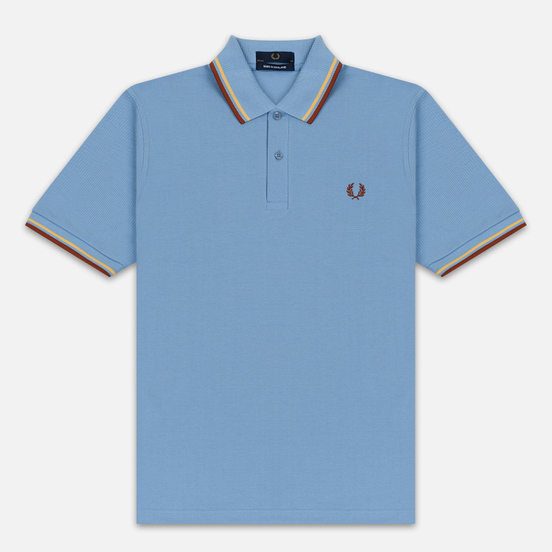Мужское поло Fred Perry M12 Sky/Sunset Gold/Paprika