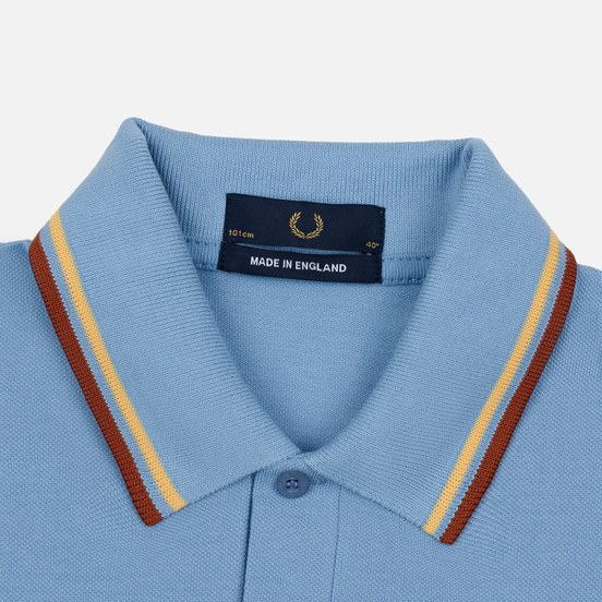 Мужское поло Fred Perry M12 Sky/Sunset Gold/Paprika