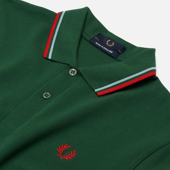 Мужское поло Fred Perry M12 Tartan Green/Ice/Red