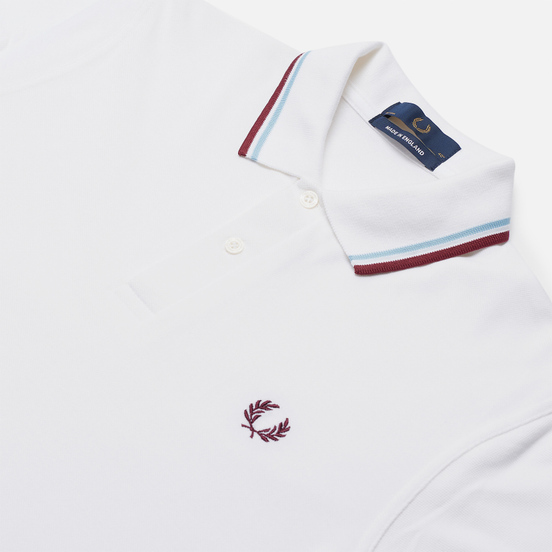 Мужское поло Fred Perry M12 White/Ice/Maroon