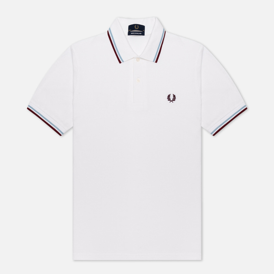 Мужское поло Fred Perry M12 White/Ice/Maroon