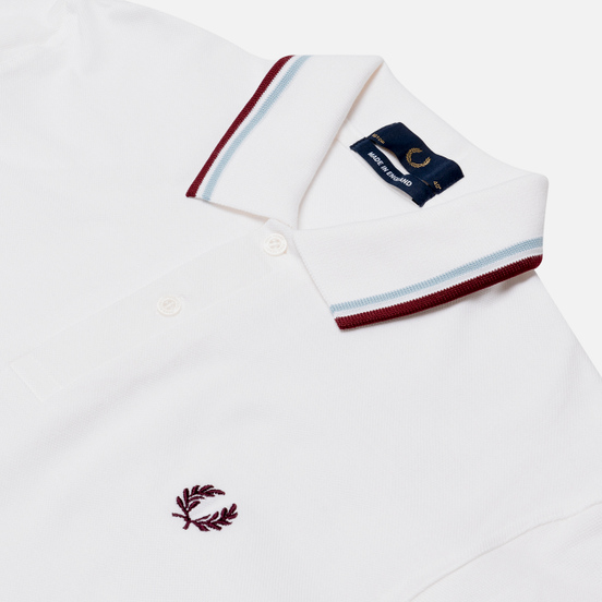 Мужское поло Fred Perry M12 White/Ice/Maroon