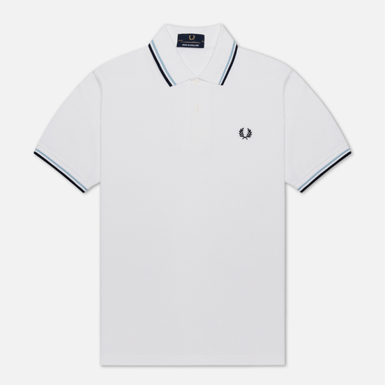 Мужское поло Fred Perry M12 White/Ice/Navy