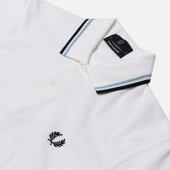 Мужское поло Fred Perry M12 White/Ice/Navy