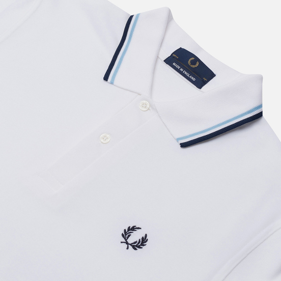 Мужское поло Fred Perry M12 White/Ice/Navy