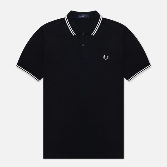 Мужское поло Fred Perry M3600 Twin Tipped Black/Porcelain/Porcelain