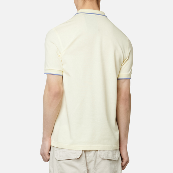 Мужское поло Fred Perry M3600 Twin Tipped Butter Icing/Snow White/Riviera