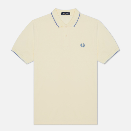 Мужское поло Fred Perry M3600 Twin Tipped Butter Icing/Snow White/Riviera