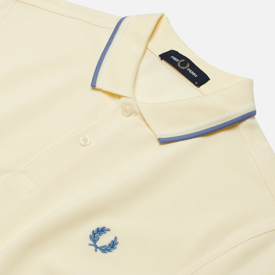 Мужское поло Fred Perry M3600 Twin Tipped Butter Icing/Snow White/Riviera