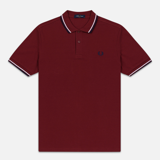 Мужское поло Fred Perry M3600 Twin Tipped Dark Red/White/Carbon Blue