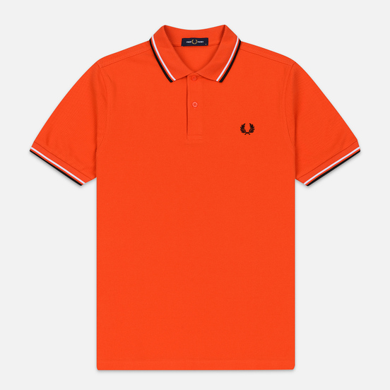 Мужское поло Fred Perry M3600 Twin Tipped International Orange/White/Black
