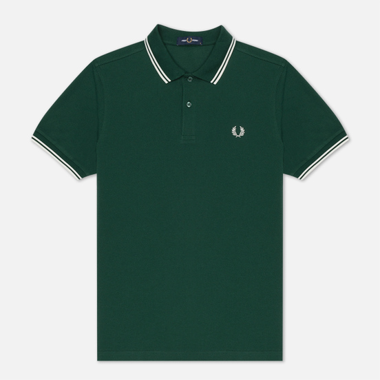 Мужское поло Fred Perry M3600 Twin Tipped Ivy/White
