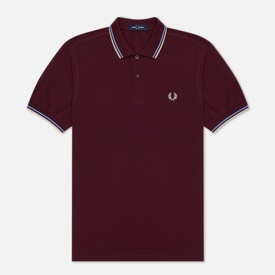 Мужское поло Fred Perry M3600 Twin Tipped Mahogany/Sky/Natural