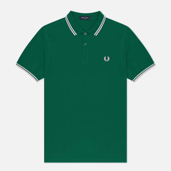 Мужское поло Fred Perry M3600 Twin Tipped Raf Green/White/Silver Pink