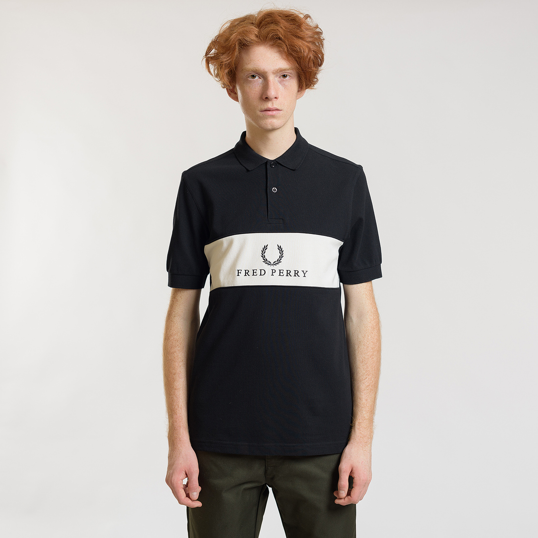 Fred Perry Мужское поло Panel Piped Pique
