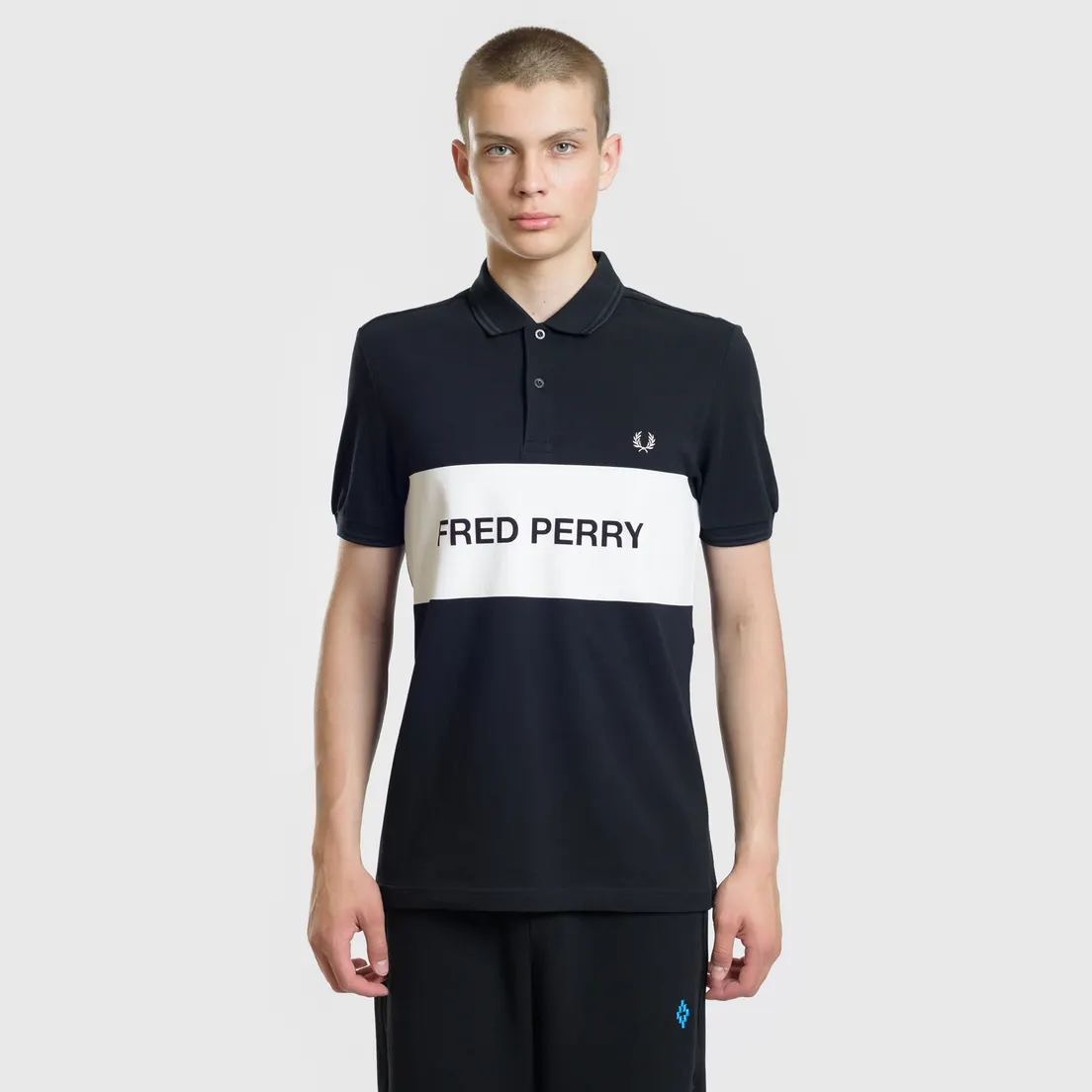 Fred Perry Мужское поло Printed Panel Pique