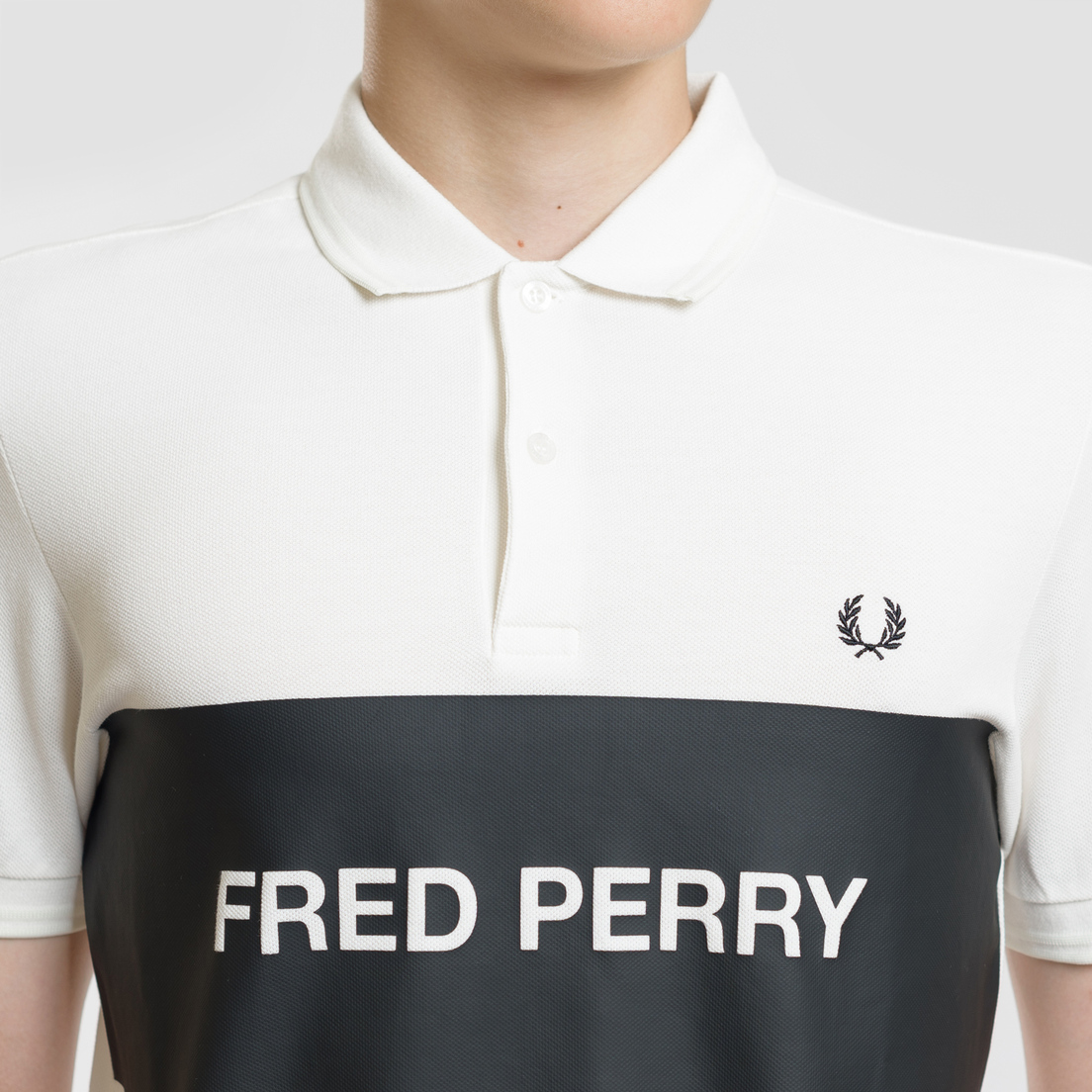 Fred Perry Мужское поло Printed Panel Pique