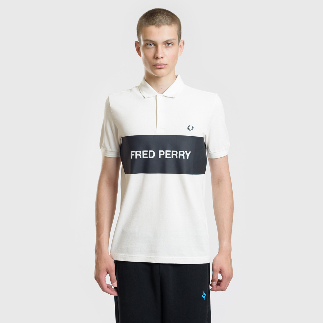 Fred Perry Мужское поло Printed Panel Pique