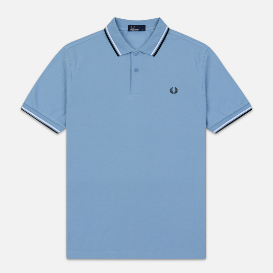 Мужское поло Fred Perry Twin Tipped Sky/White/Black