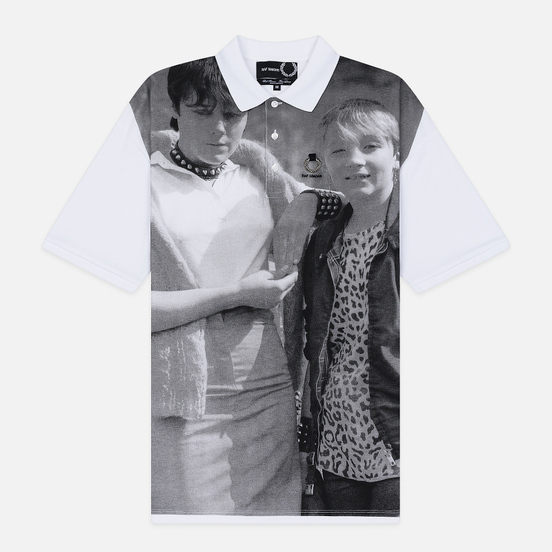 Мужское поло Fred Perry x Raf Simons Oversized Printed Pique White