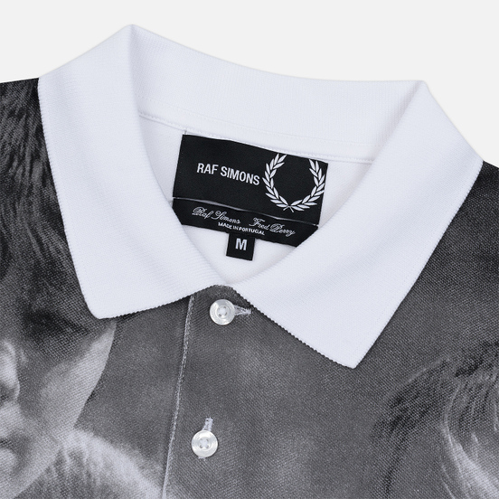Мужское поло Fred Perry x Raf Simons Oversized Printed Pique White
