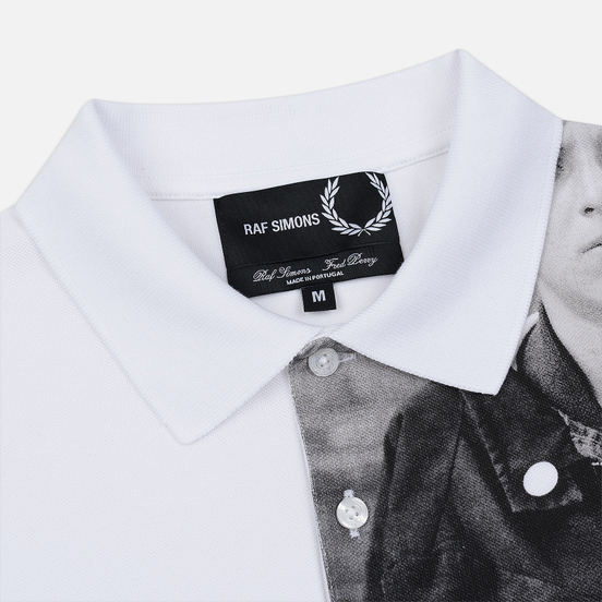Мужское поло Fred Perry x Raf Simons Shoulder Print White