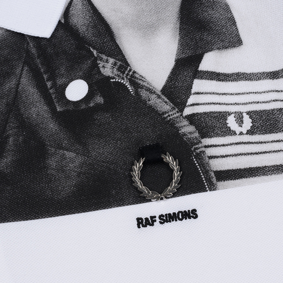 Мужское поло Fred Perry x Raf Simons Shoulder Print White
