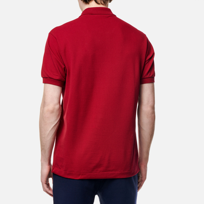 Мужское поло Lacoste, цвет бордовый, размер S L1212-476 L.12.12 Classic Fit - фото 4