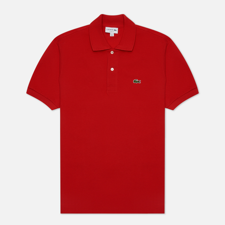 фото Мужское поло lacoste l.12.12 classic fit, цвет красный, размер m