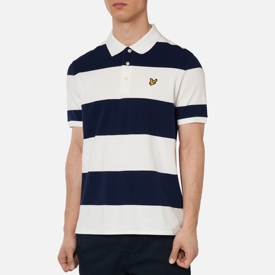 Мужское поло Lyle & Scott Wide Stripe Navy