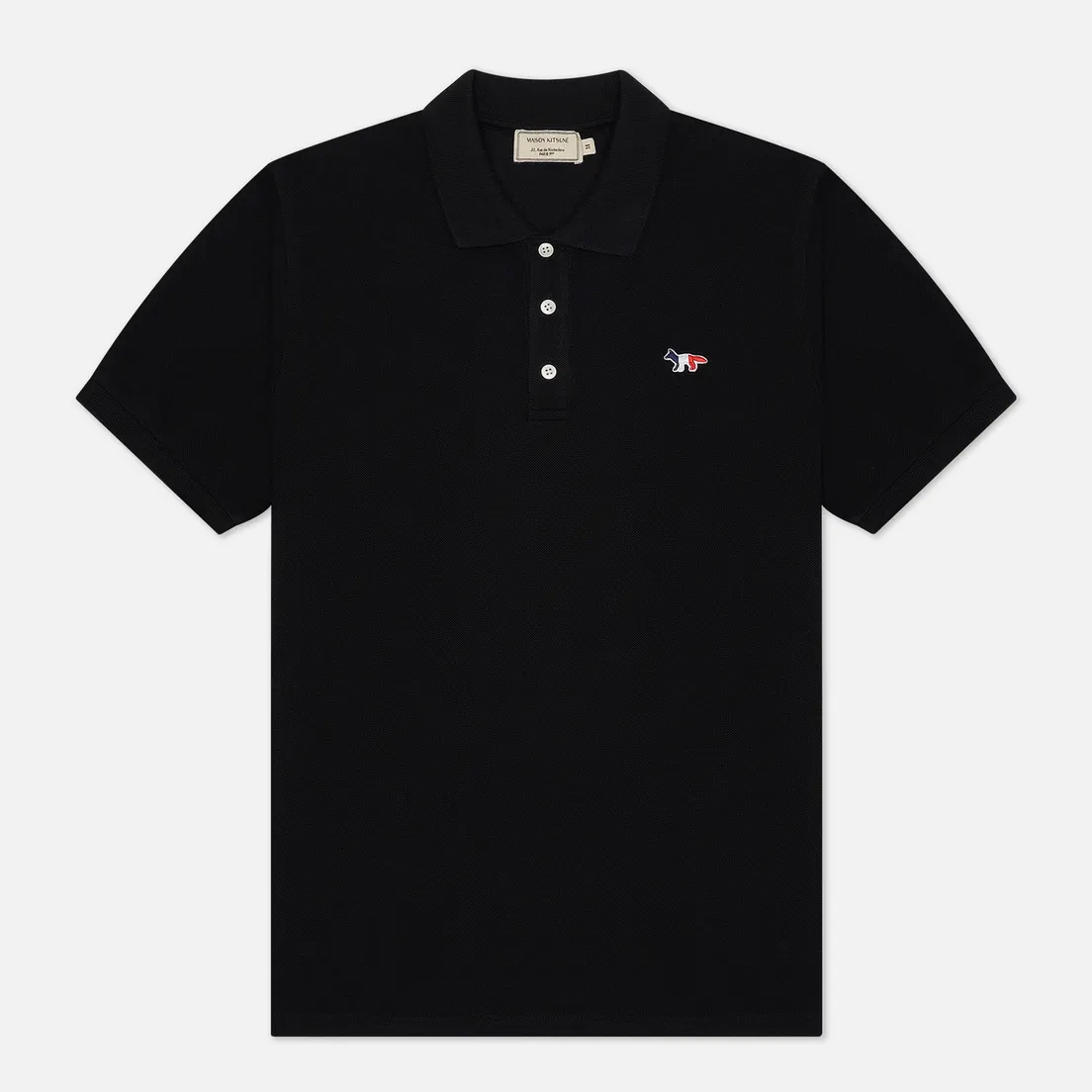 Maison Kitsune Мужское поло Tricolor Fox Patch