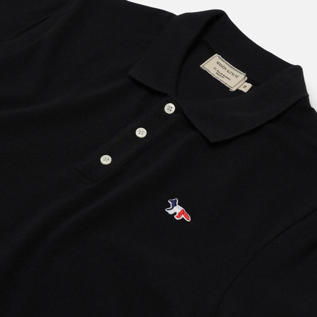 Maison Kitsune Мужское поло Tricolor Fox Patch