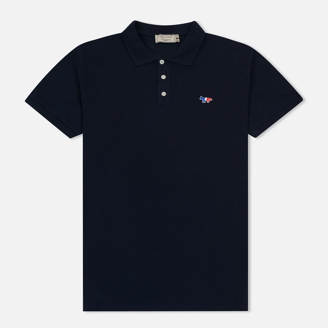 Maison Kitsune Мужское поло Tricolor Fox Patch