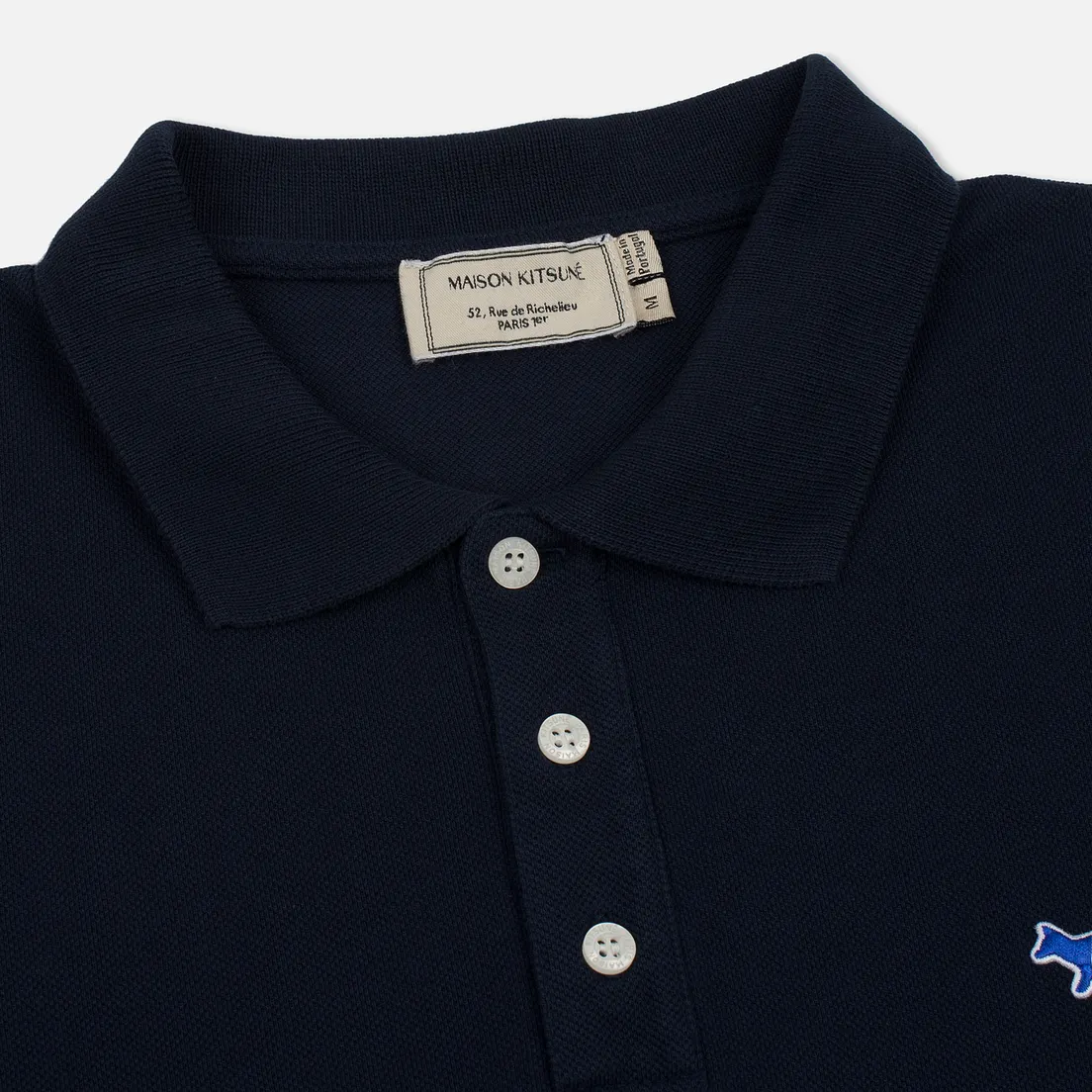 Maison Kitsune Мужское поло Tricolor Fox Patch