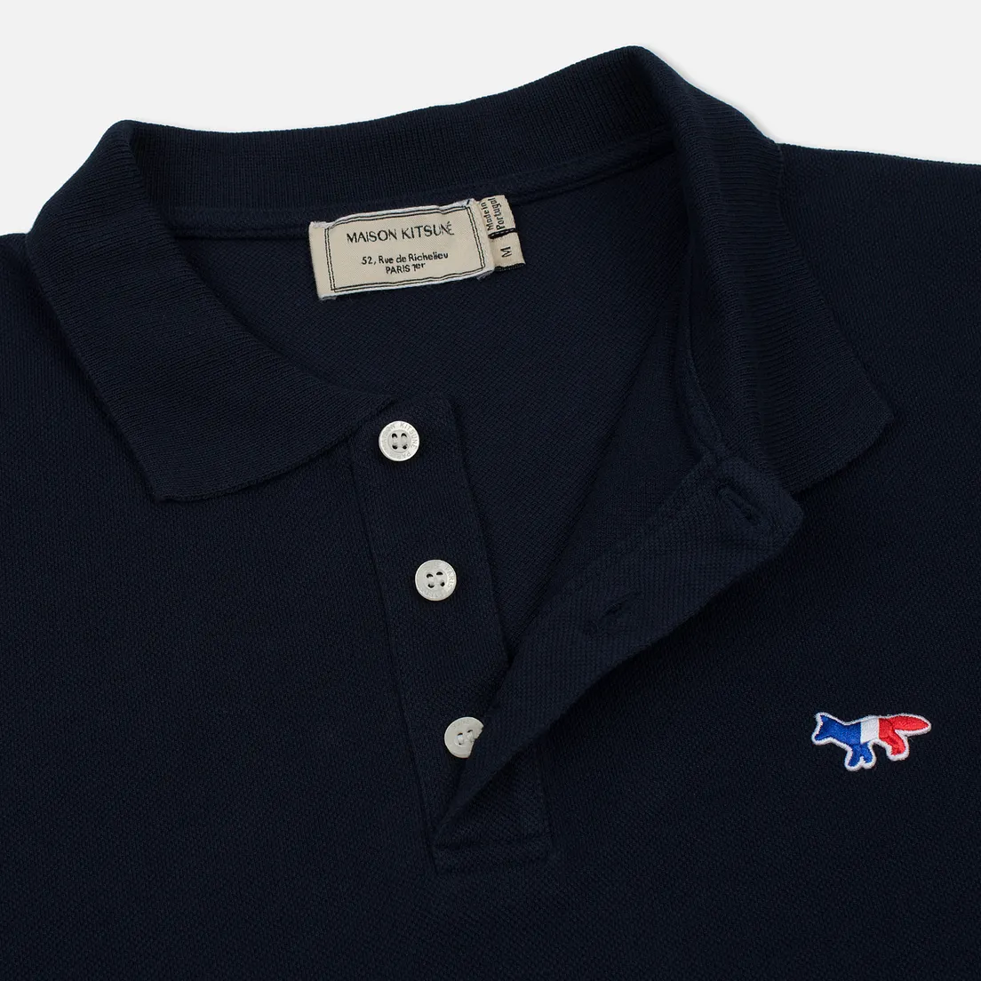 Maison Kitsune Мужское поло Tricolor Fox Patch