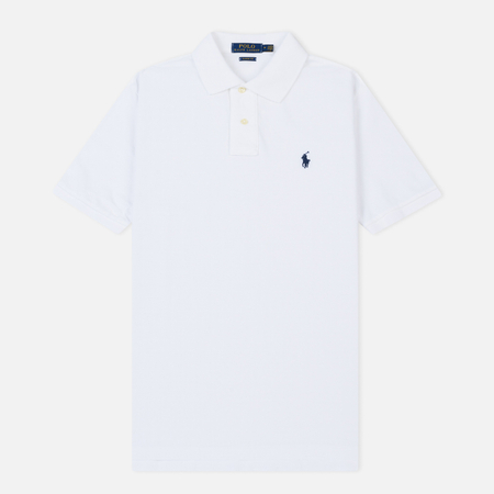 Мужское поло Polo Ralph Lauren Basic Mesh, цвет белый, размер S