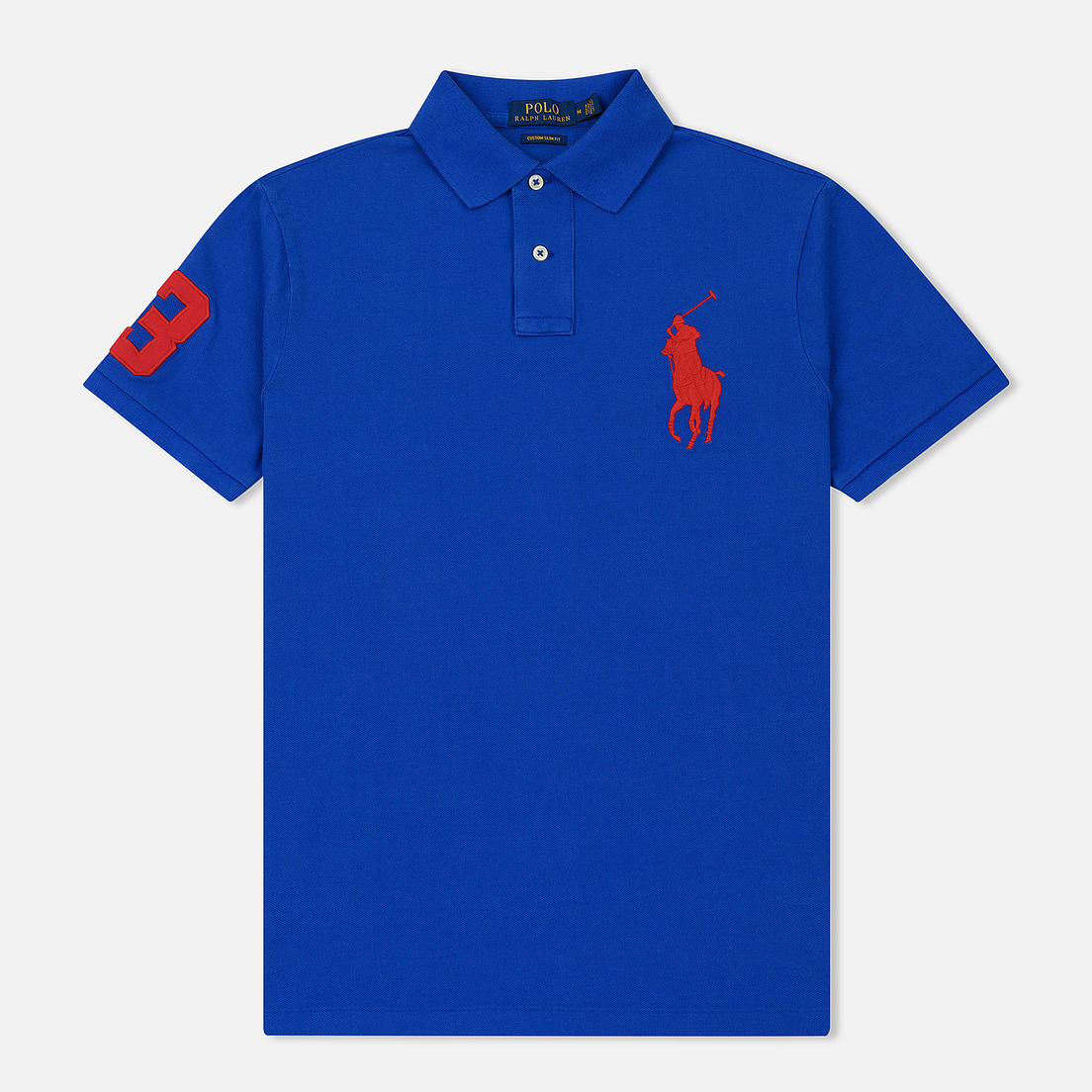 Polo Ralph Lauren Мужское поло Big Logo Embroidered And Patch 3 Custom Slim Fit