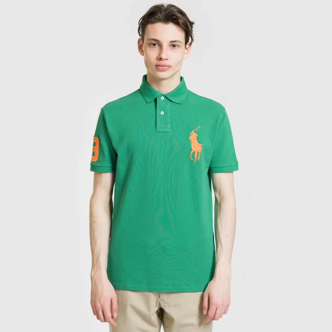 Polo Ralph Lauren Мужское поло Big Logo Embroidered And Patch 3 Custom Slim Fit