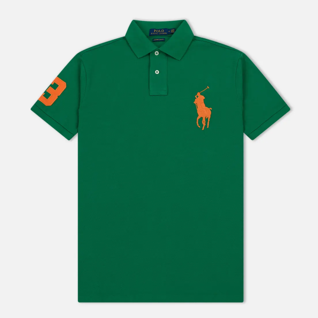 Polo Ralph Lauren Мужское поло Big Logo Embroidered And Patch 3 Custom Slim Fit