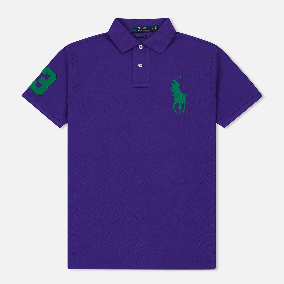 Polo Ralph Lauren Мужское поло Big Logo Embroidered And Patch 3 Custom Slim Fit